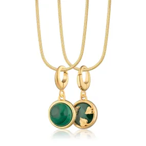 Gold Plated Malachite Healing Stone Necklace (Healing)