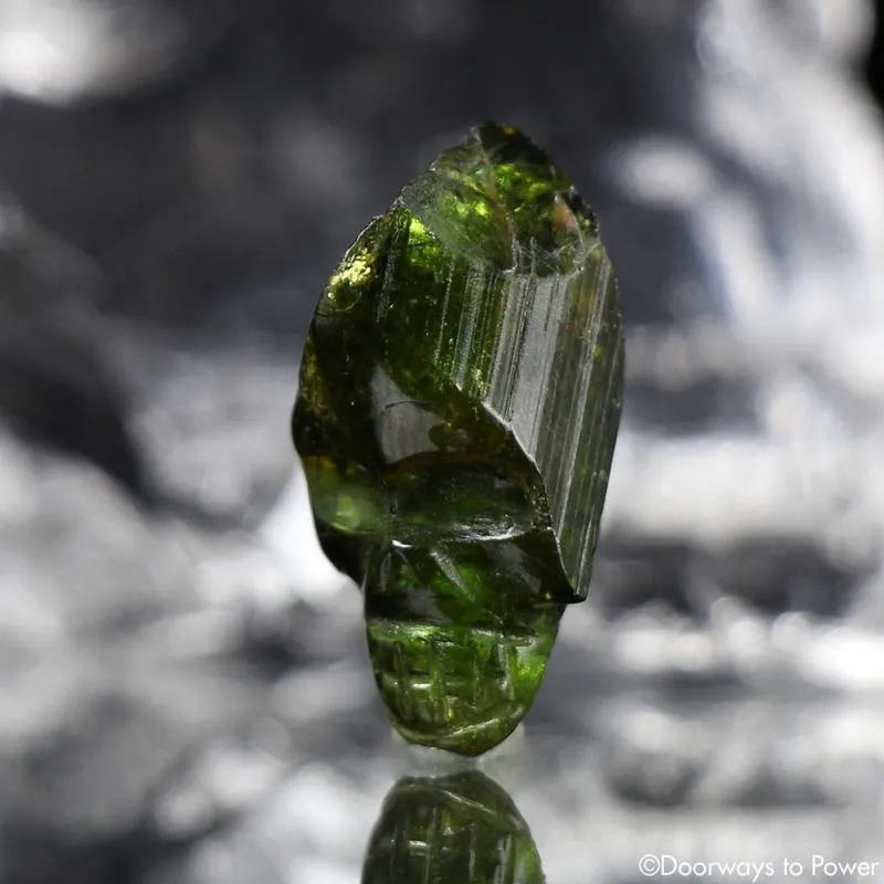 Green Tourmaline Crystal Skull Talisman by Leandro De Souza