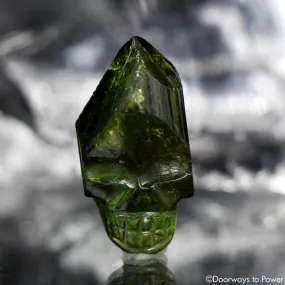 Green Tourmaline Crystal Skull Talisman by Leandro De Souza