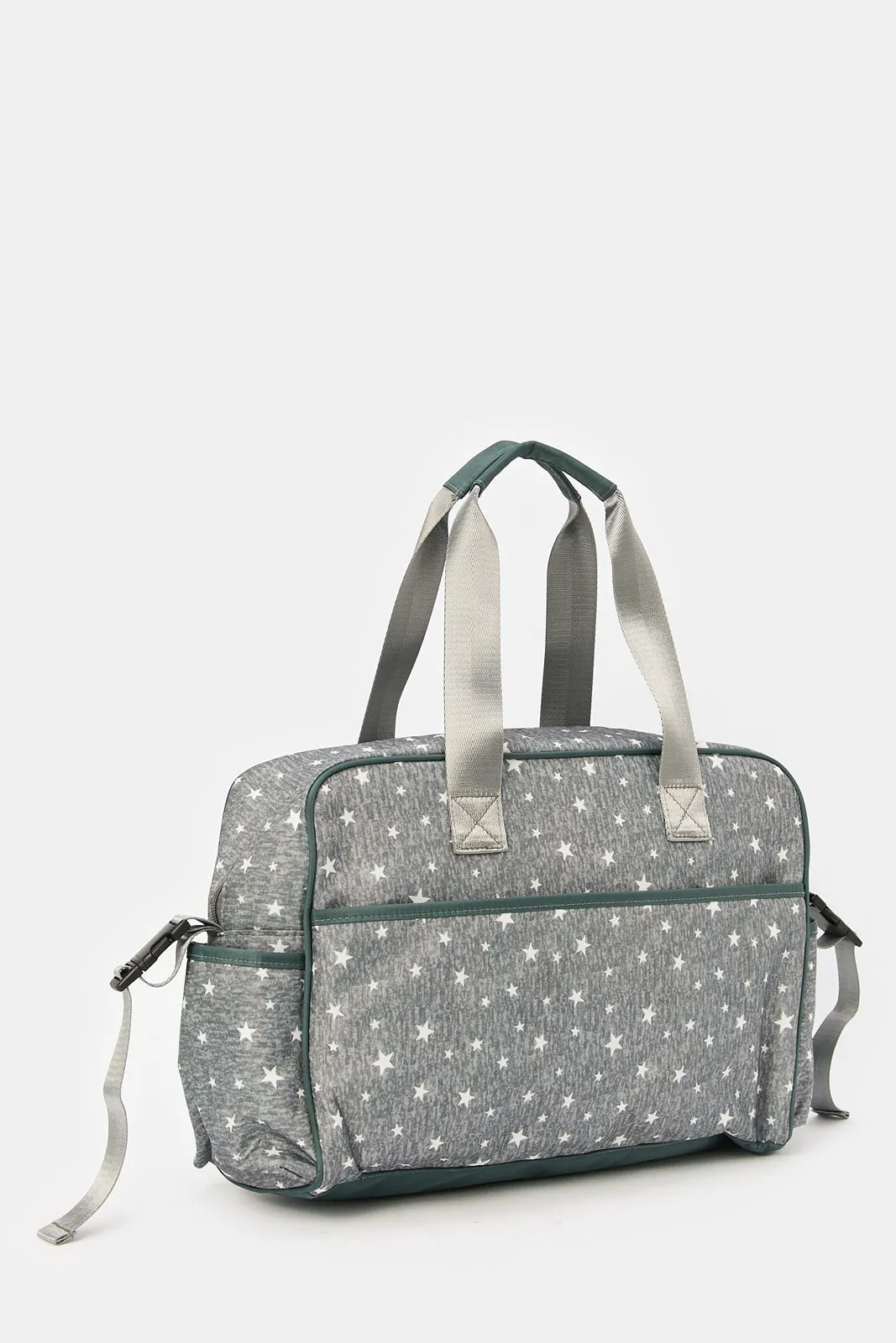 Grey Stars Print Diaper Bag Set (2 Piece)