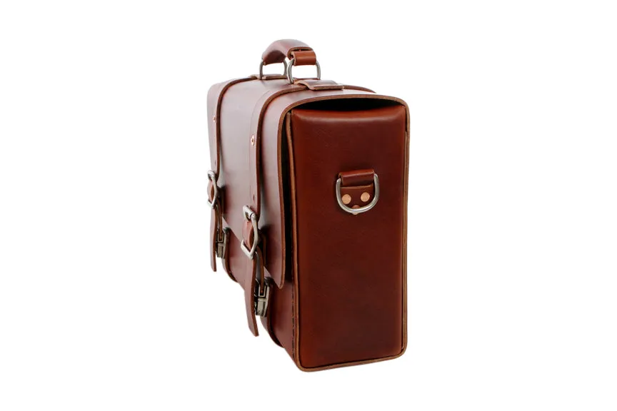 H B LEATHER BAG | CLASSIC BURNT UMBER LEATHER BAG