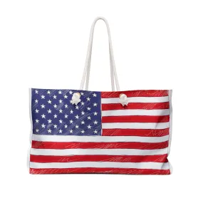 Hand-drawn American Flag Weekender Bag