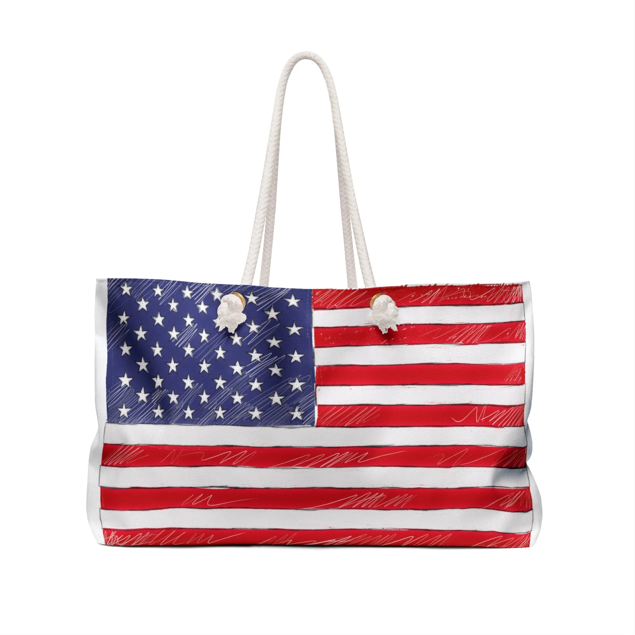 Hand-drawn American Flag Weekender Bag