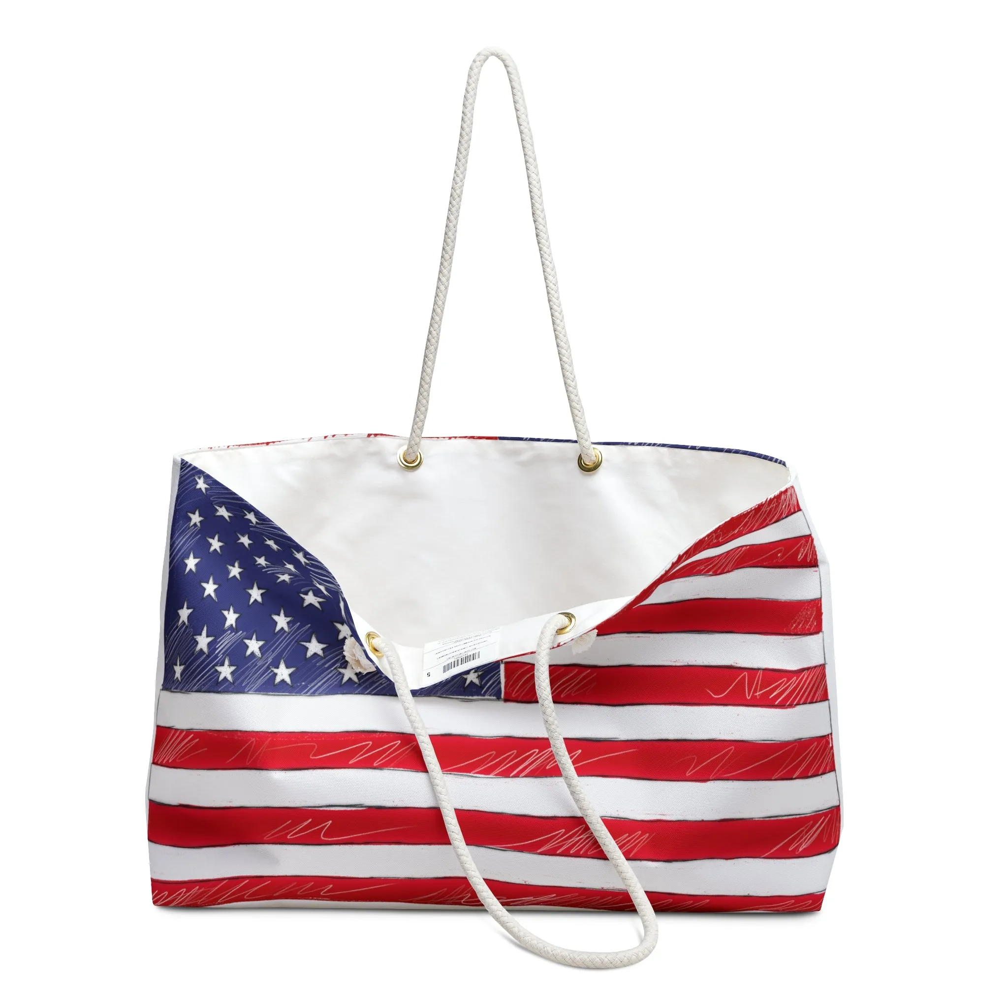 Hand-drawn American Flag Weekender Bag