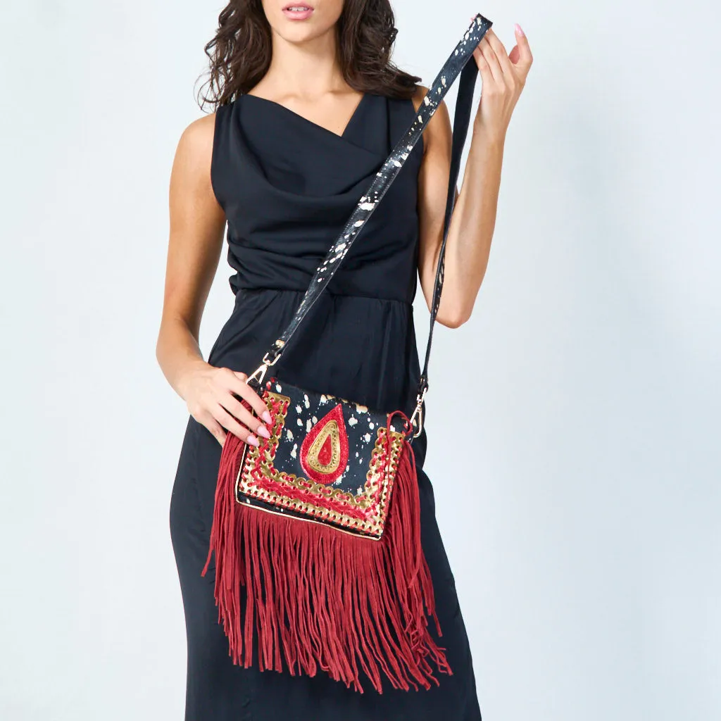 Handcrafted fringe crossbody bag wholesale