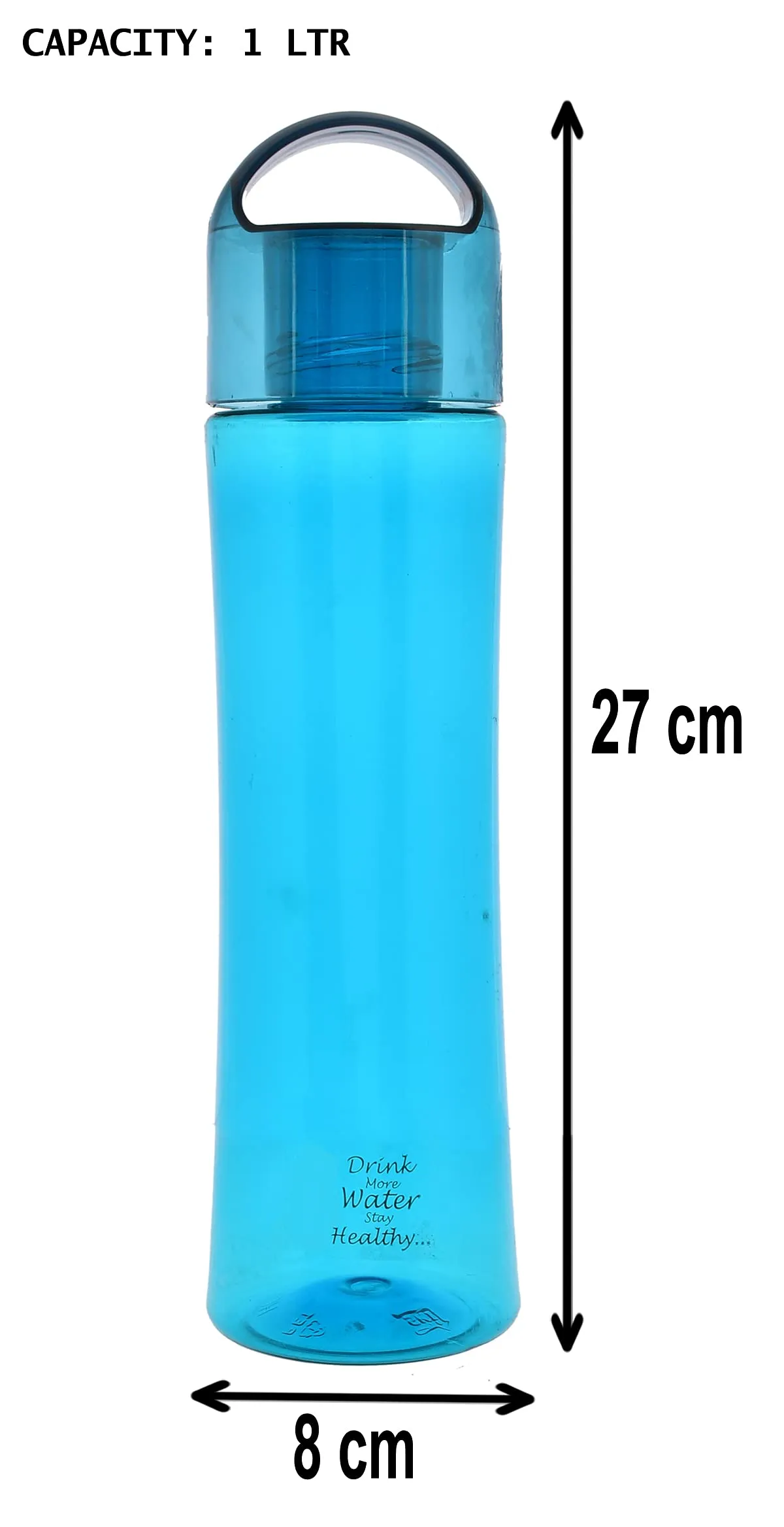 Heart Home Plastic Water Bottle- 1 Litre, Pack of 3 (Blue & Green & Grey)