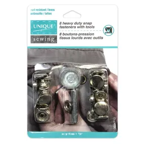 Heavy Duty Snaps Kit with Tool - 15mm (5⁄8") - 8 sets