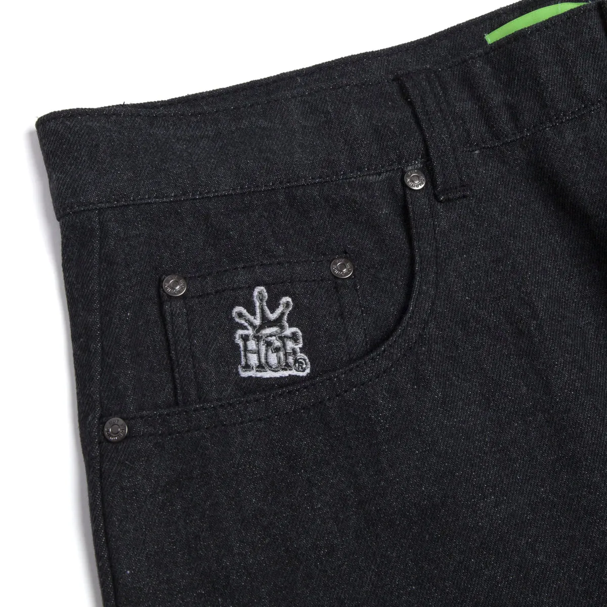 HUF WORKMAN SHORTS BLACK DENIM