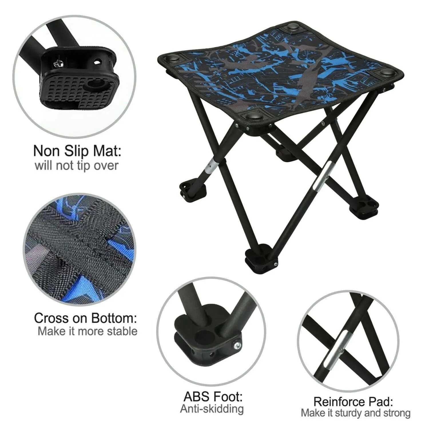 JUPREV Camping Chair Ultralight Camping Chair Max Load 100KG Portable Lightweight Chair Outdoor Fishing Picnic Beach Seat Folding Oxford Cloth Stool Chairs (Small)