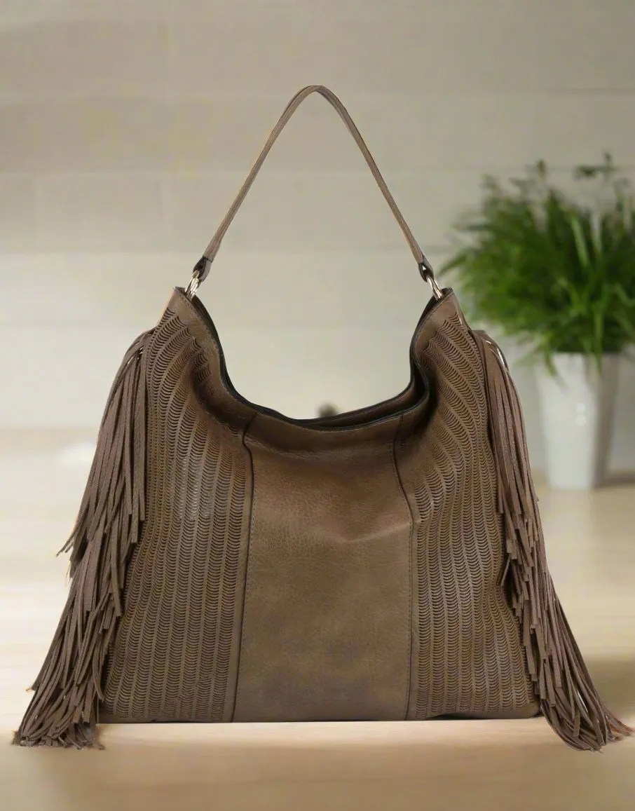 JY0466 Janice Fringe Hobo Bag