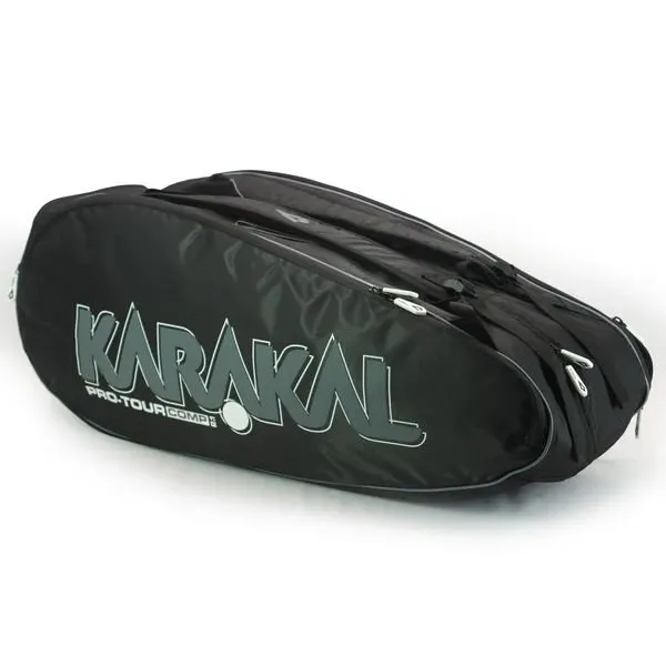 Karakal Pro Tour 2.1 Comp 9 Racket Bag Wet & Dry Compartment Side Pockets White