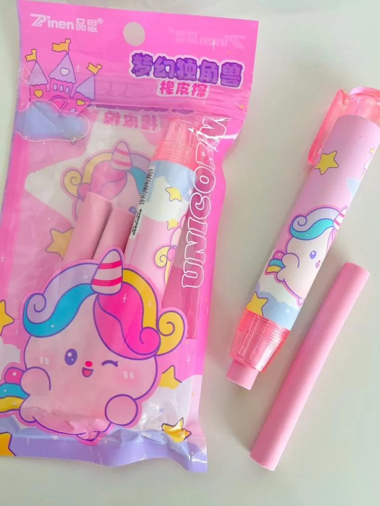 Kawaii Delight: Press Pen Eraser with Adorable Design for Precise Erasing 1 pcs