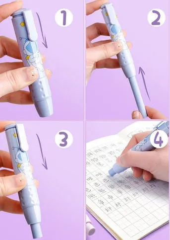 Kawaii Delight: Press Pen Eraser with Adorable Design for Precise Erasing 1 pcs