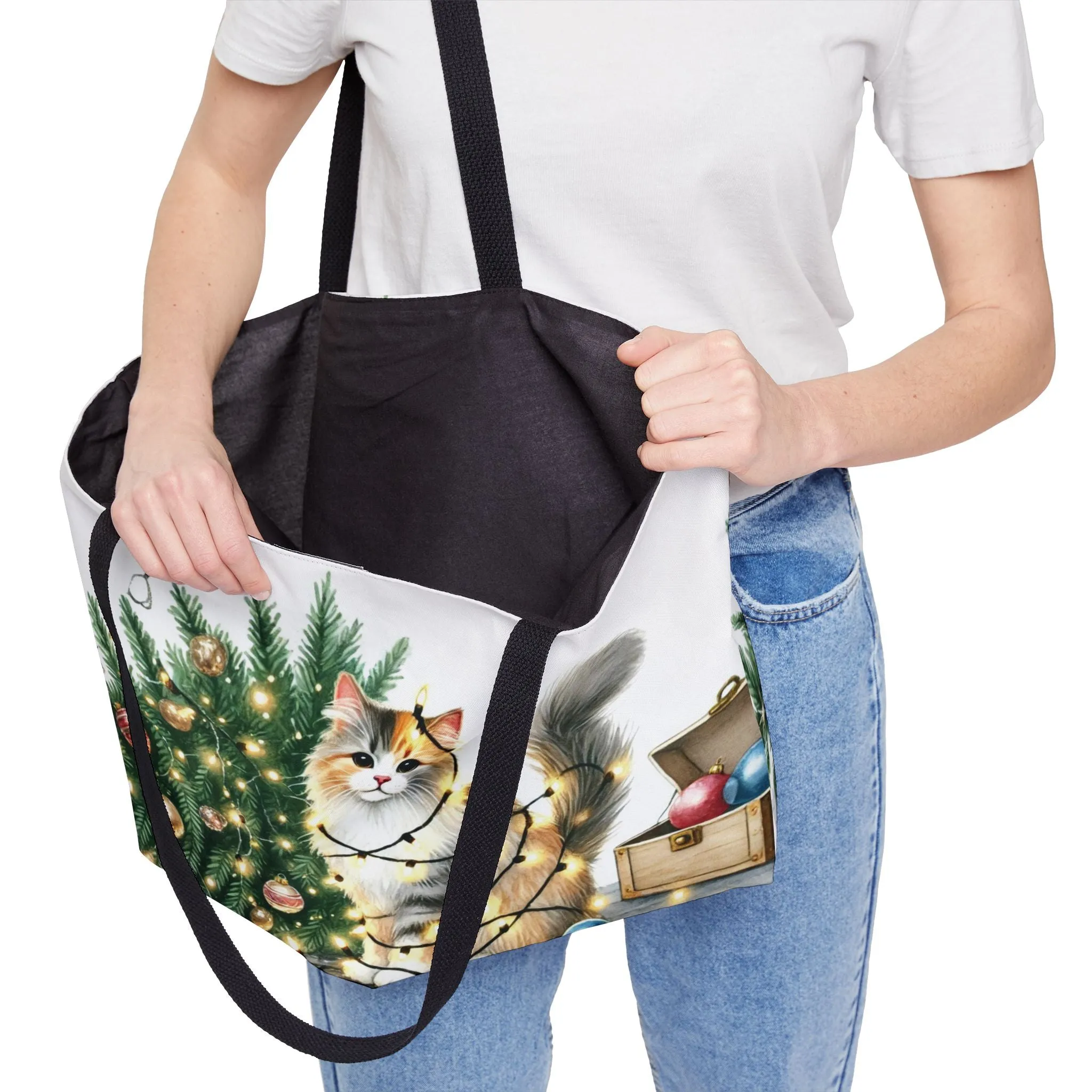 Kitty Christmas Lights  - Weekender Tote Bag