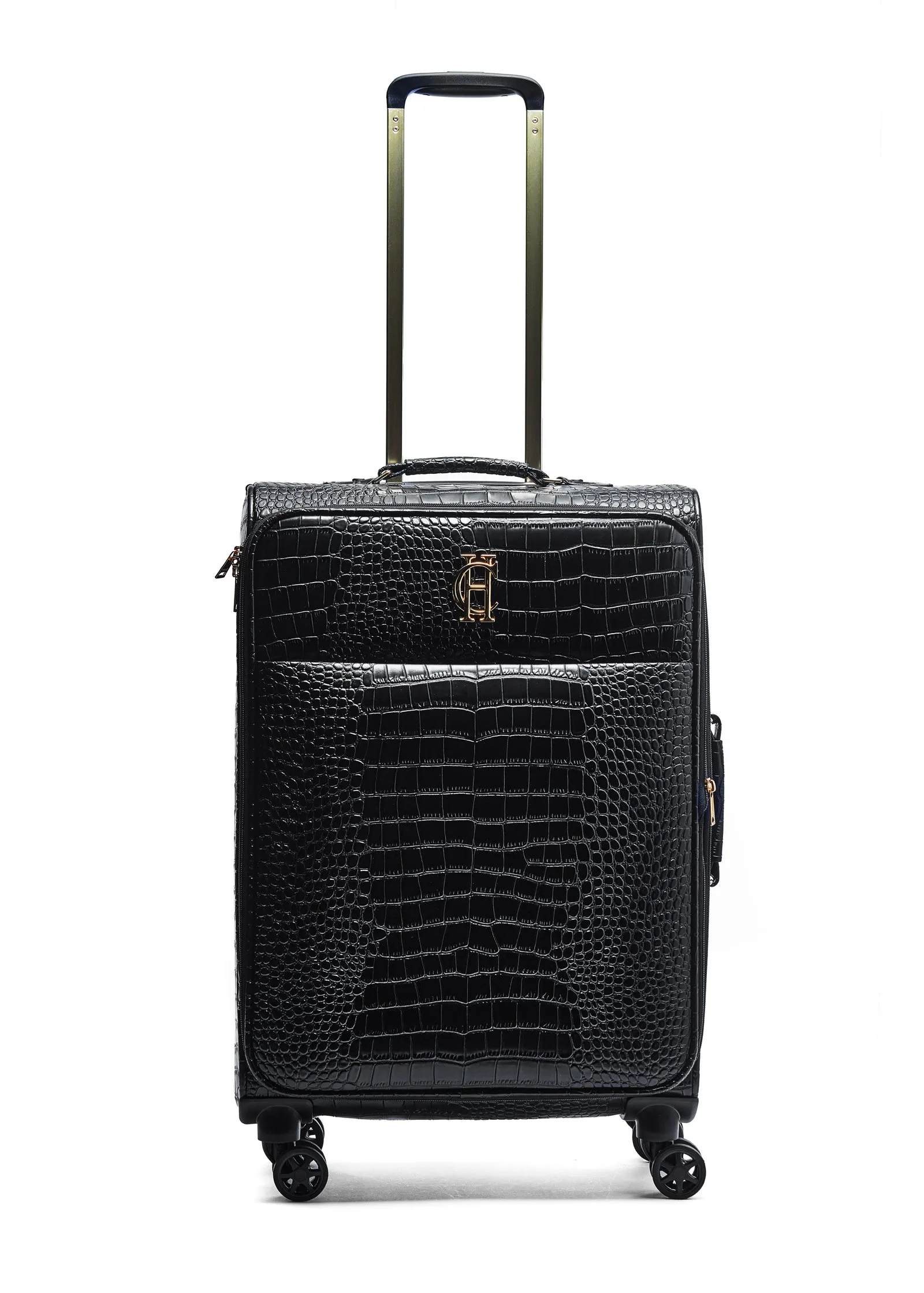 Knightsbridge Large Suitcase (Black Croc)