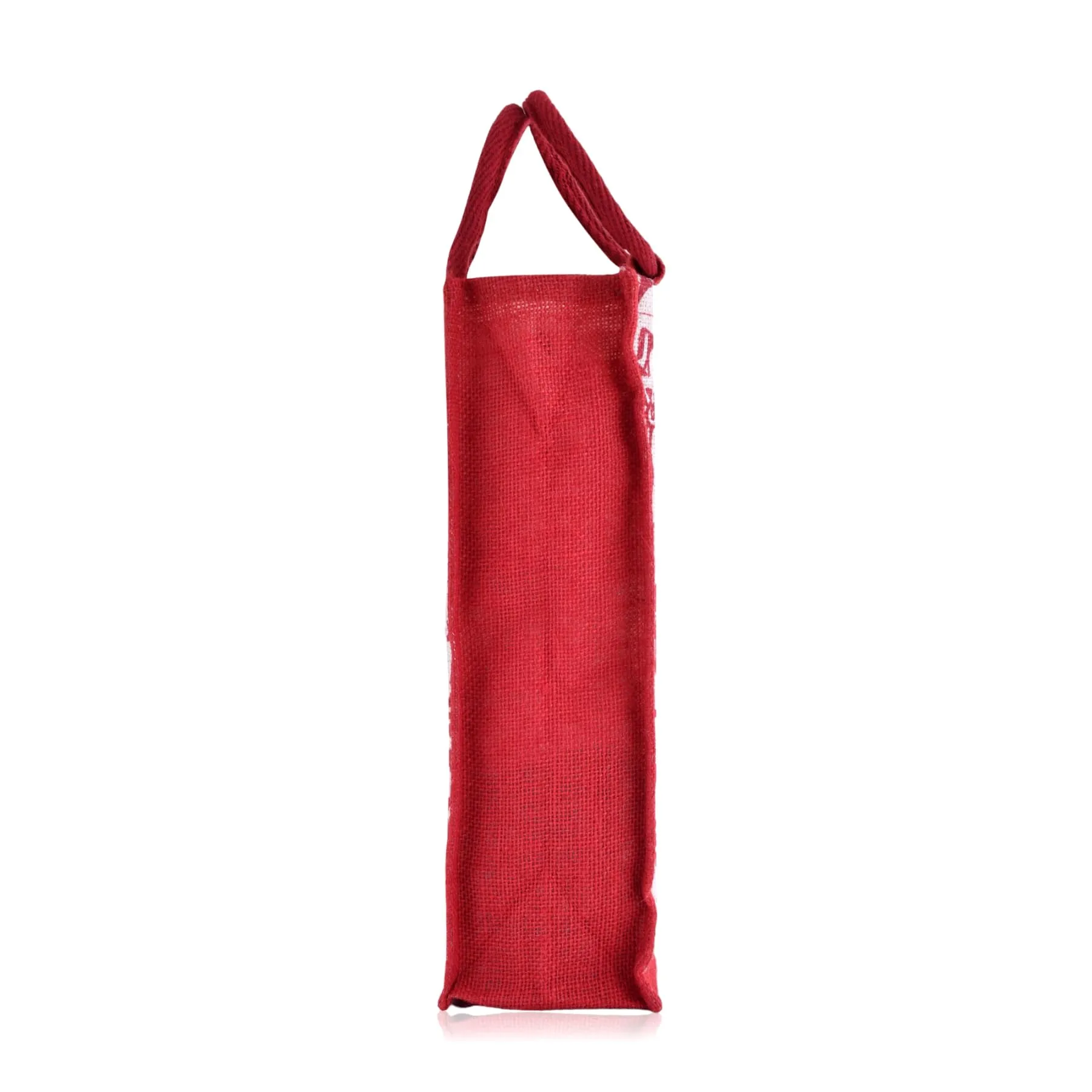 Kuber Industries Bottle Bag | Jute Carry Bag | Water Bottle Cover | Wine Bottle Bag | Reusable Bottle Bag with Handle | Bottle Bag for Office | Warli-Print Gift Bag | Red