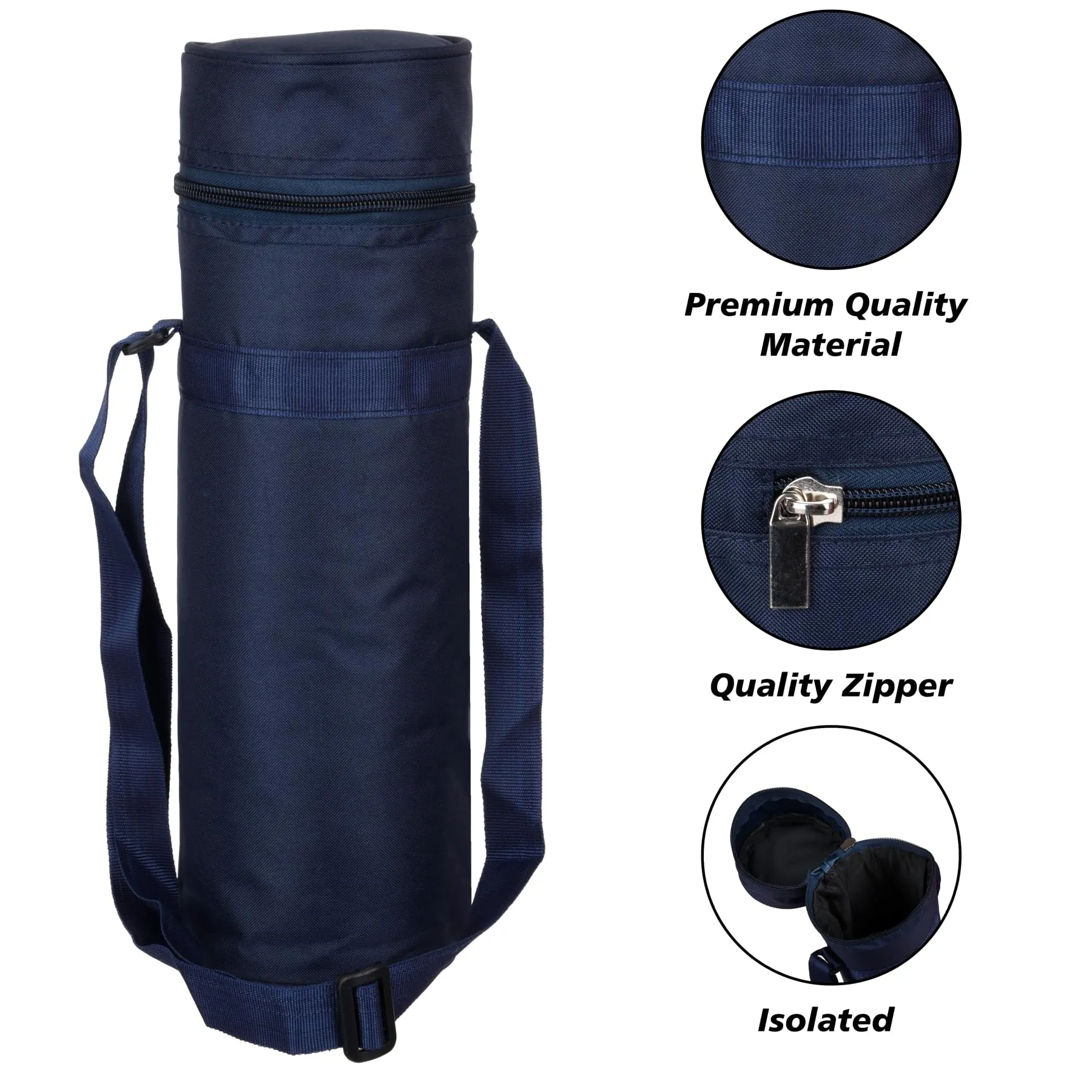 Kuber Industries Bottle Bag | Travel Water Bottle Bag | Bottle Protector Bag | Water Bottle Carrier Bag | Bottle Carry Bag | Adjustable Strap & Zipper Closure | 1 LTR | Blue