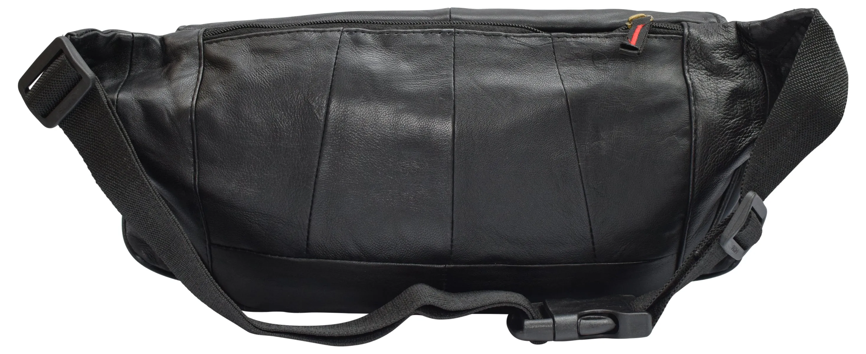 Large Genuine Leather Fanny Pack Waist Bag with Cellphone Pouch & Front Pocket RFID Protected