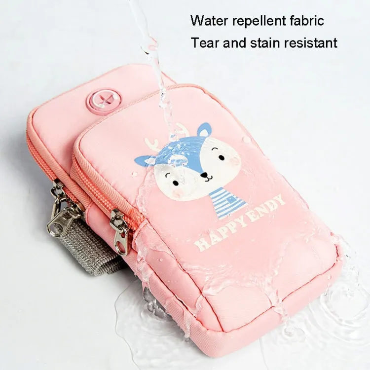 Large Running Mobile Phone Arm Bag Cartoon Mobile Phone Bag(Watermelon Pink Girl)