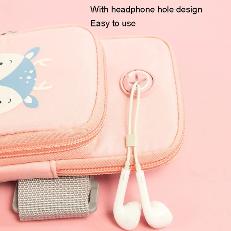 Large Running Mobile Phone Arm Bag Cartoon Mobile Phone Bag(Watermelon Pink Girl)