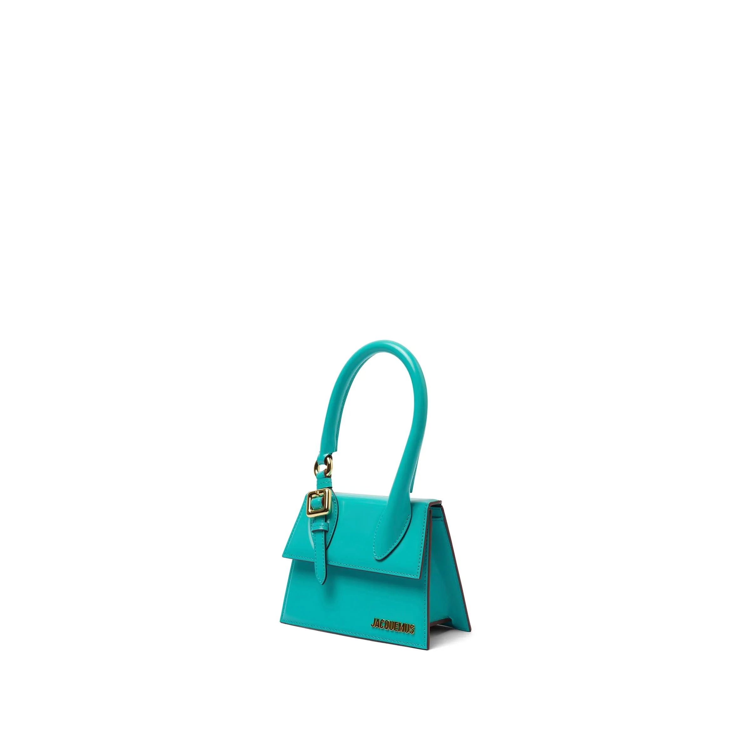 Le Chiquito Moyen Boucle Leather Bag in Turquoise