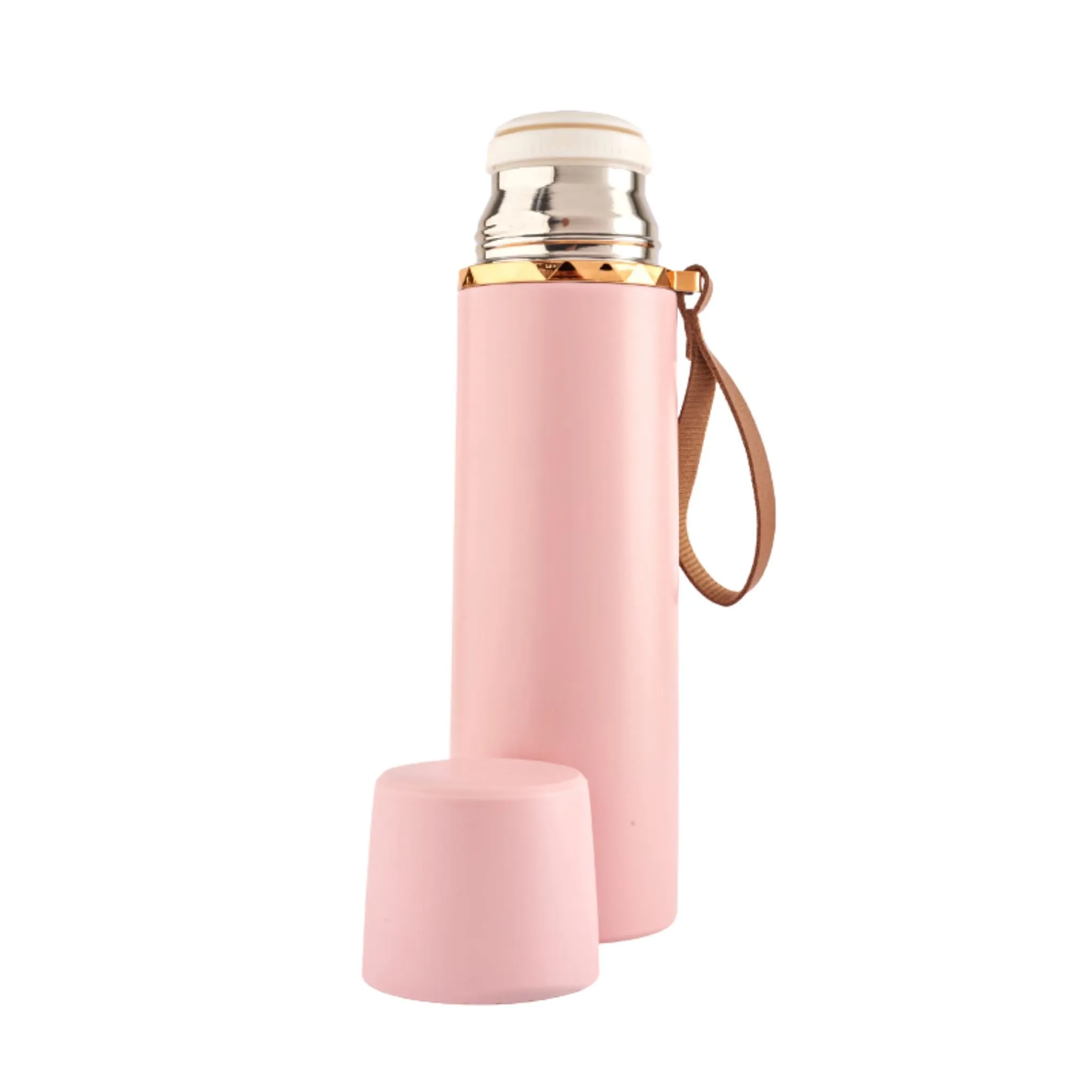 Leakproof Thermos with a Leather Strap