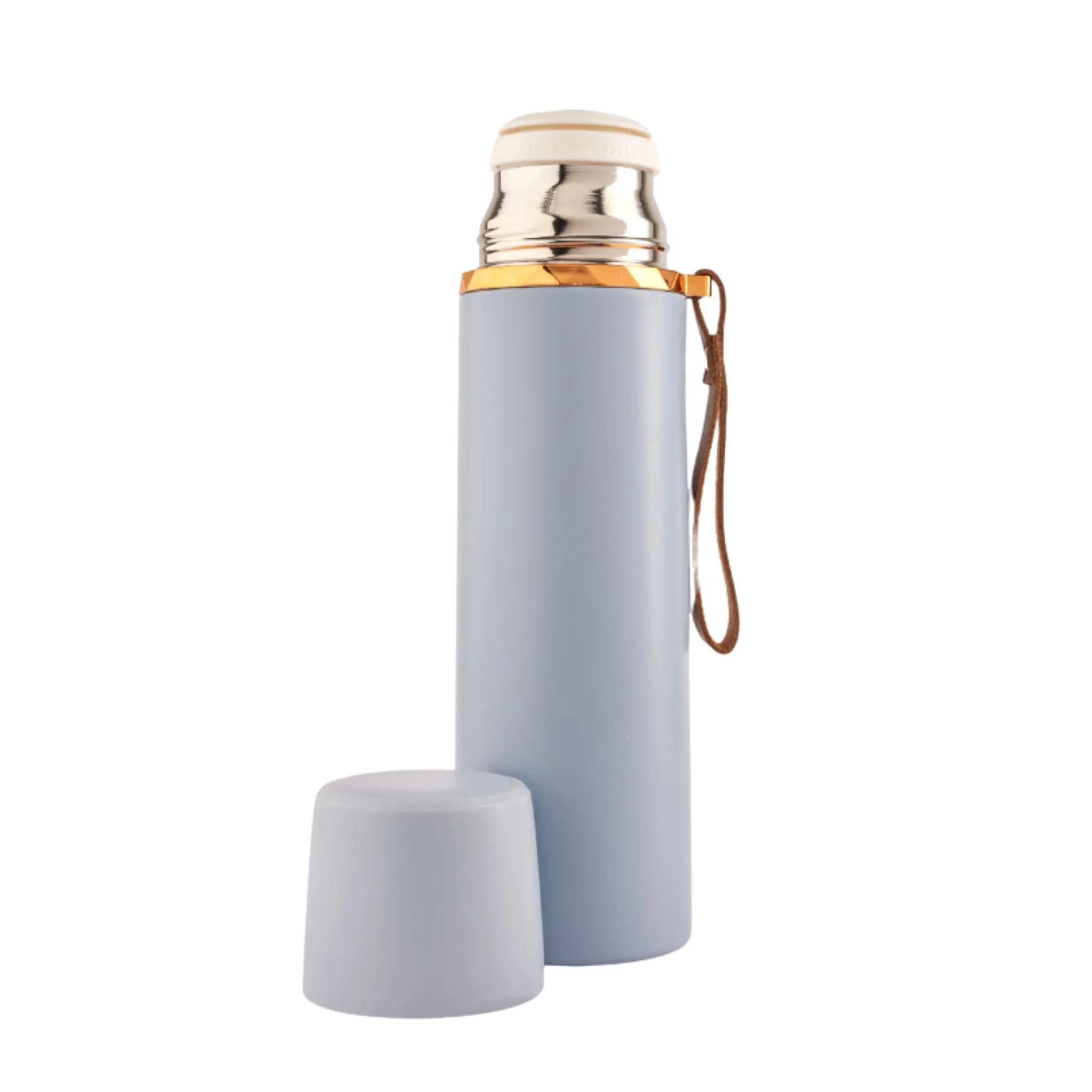 Leakproof Thermos with a Leather Strap