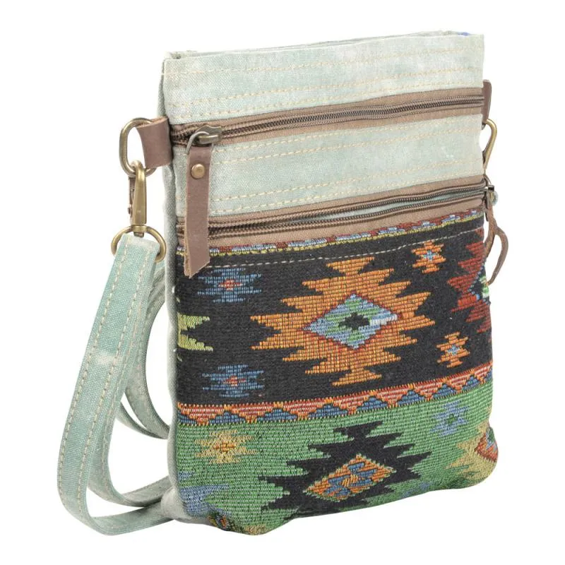 Light Green Rug Two Zipper Crossbody