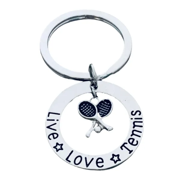 Live Love Tennis Charm Keychain