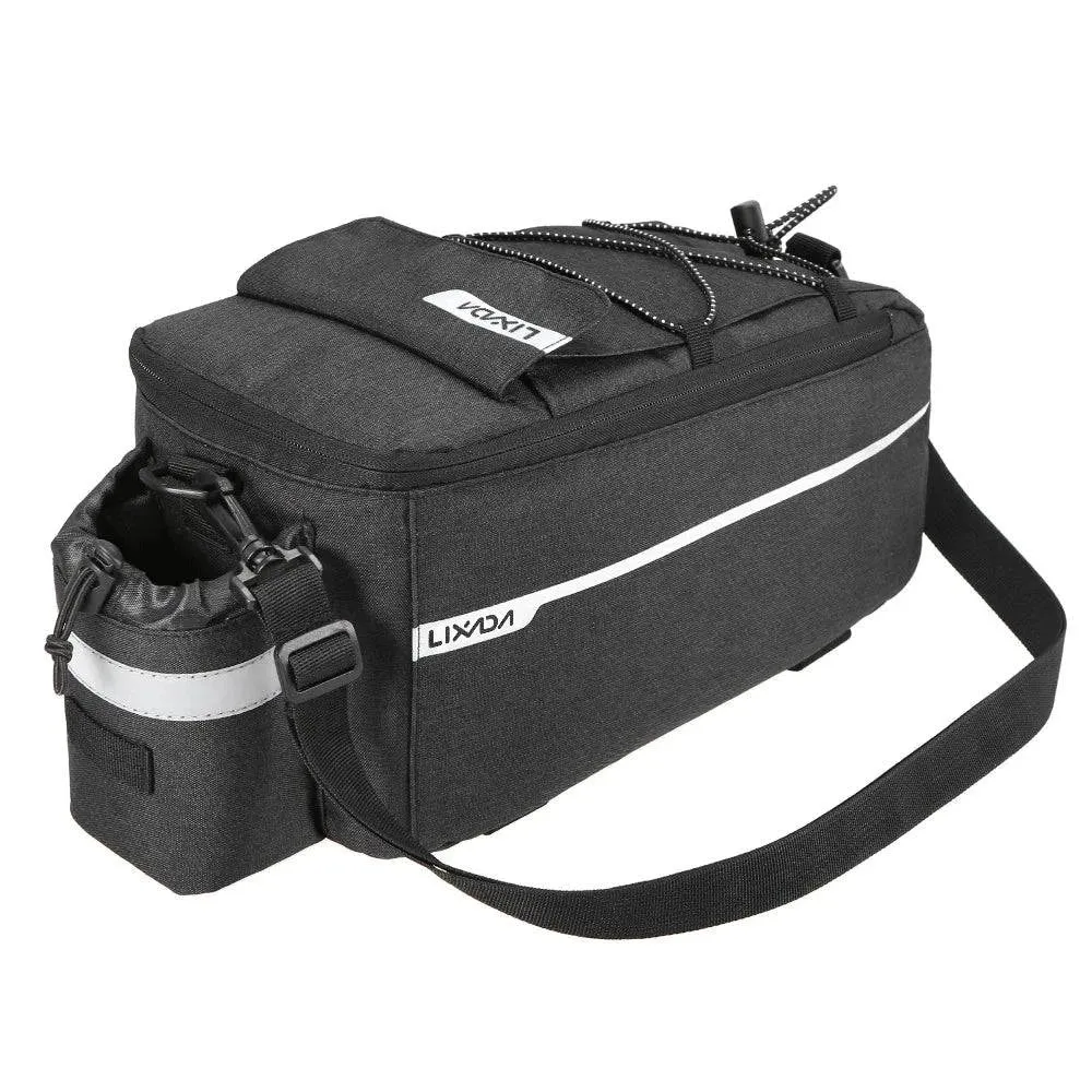 Lixada Insulated Trunk Cooler Bag Cycling Bicycle Rear Rack Storage Luggage Bag Reflective MTB Bike Pannier Bag Shoulder Bag