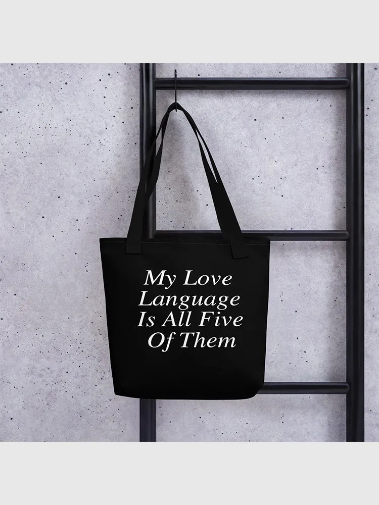 Love Is Blind Love Language Tote Bag