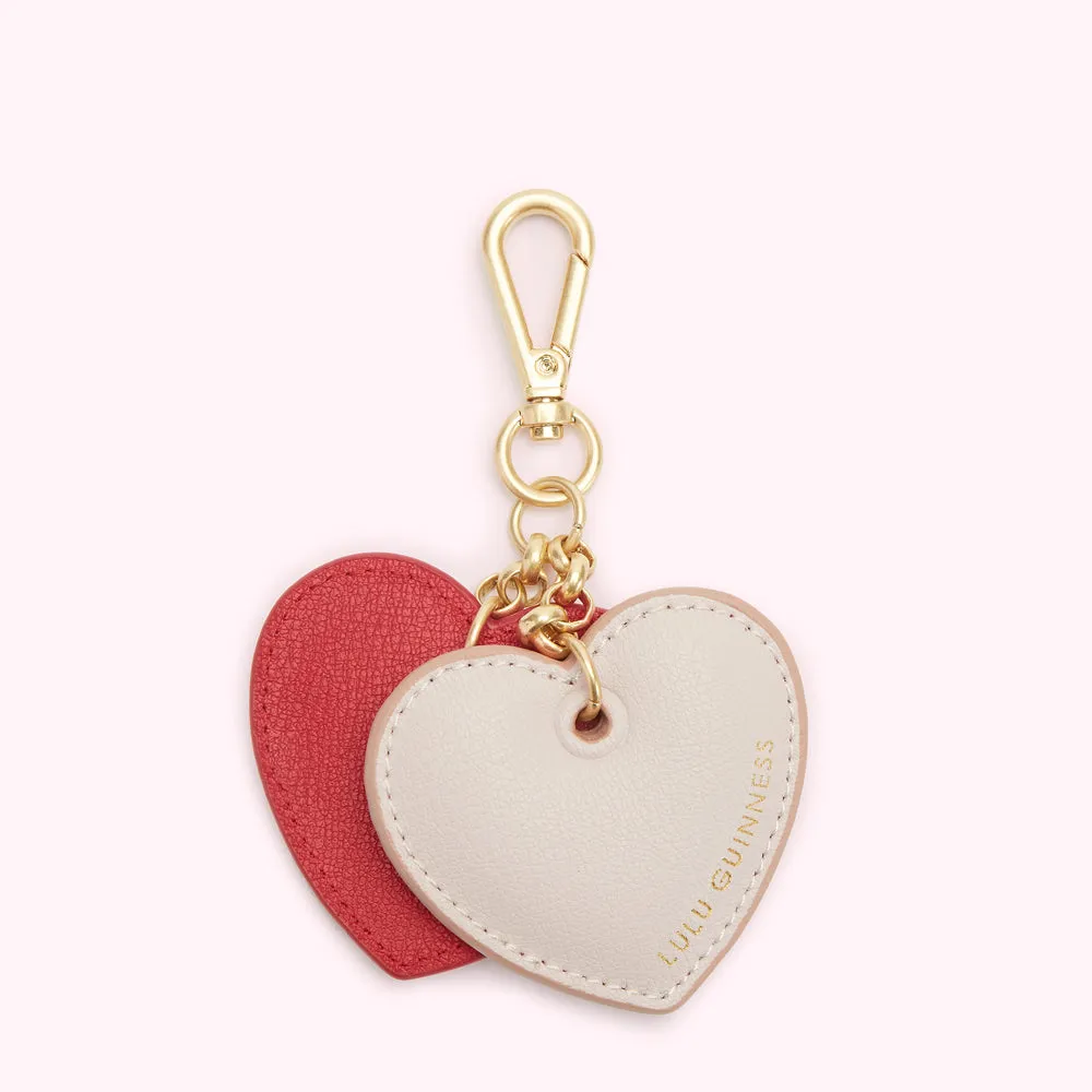 LULU RED STUDDED HEART KEYRING