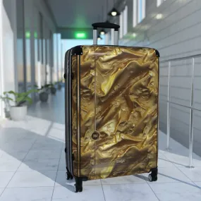 Luxury Gold Suitcase Crumpled Gold Luggage Carry-on Suitcase Premium Hard Shell Suitcase | X3350