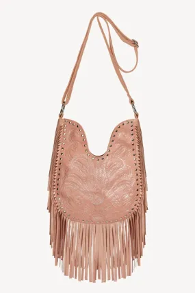 Lyrebird Stud Fringe Hobo Bag