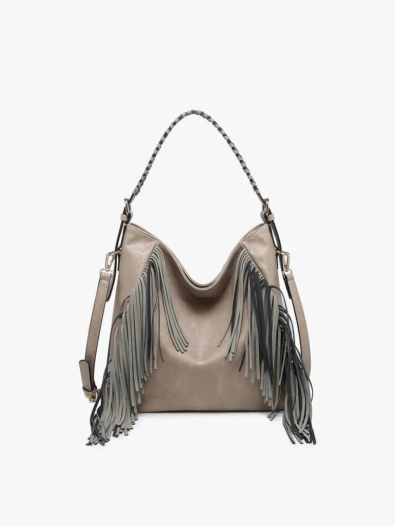 M2350 Sav Distressed Hobo w/ Fringe Detail