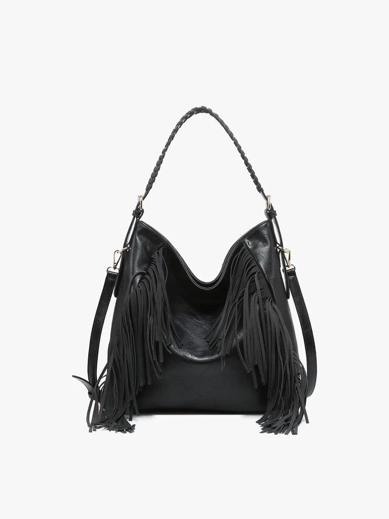 M2350 Sav Distressed Hobo w/ Fringe Detail