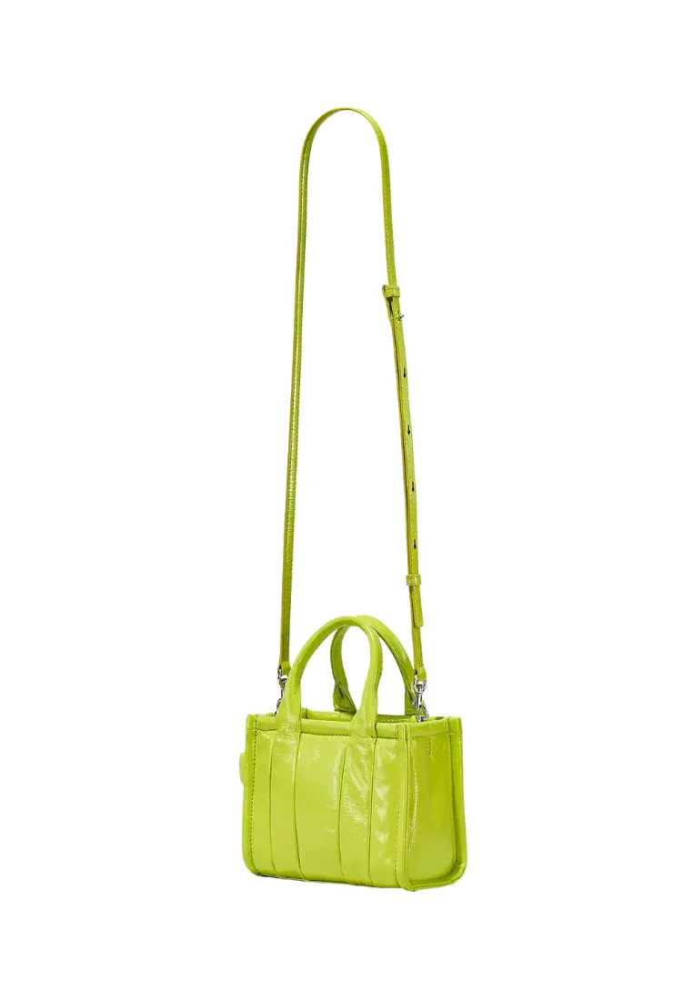 Marc Jacobs The Shiny Crossbody Crinkle Leather In Acid Lime H064L03FA22