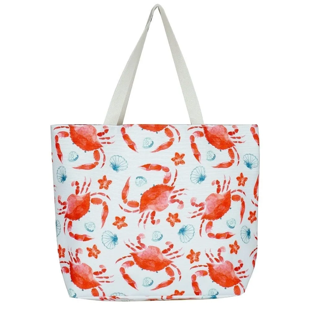 MB0123 Crab Watercolor Beach Bag