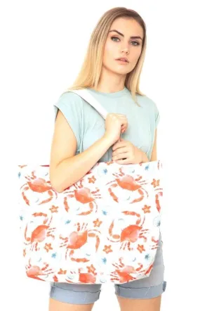 MB0123 Crab Watercolor Beach Bag