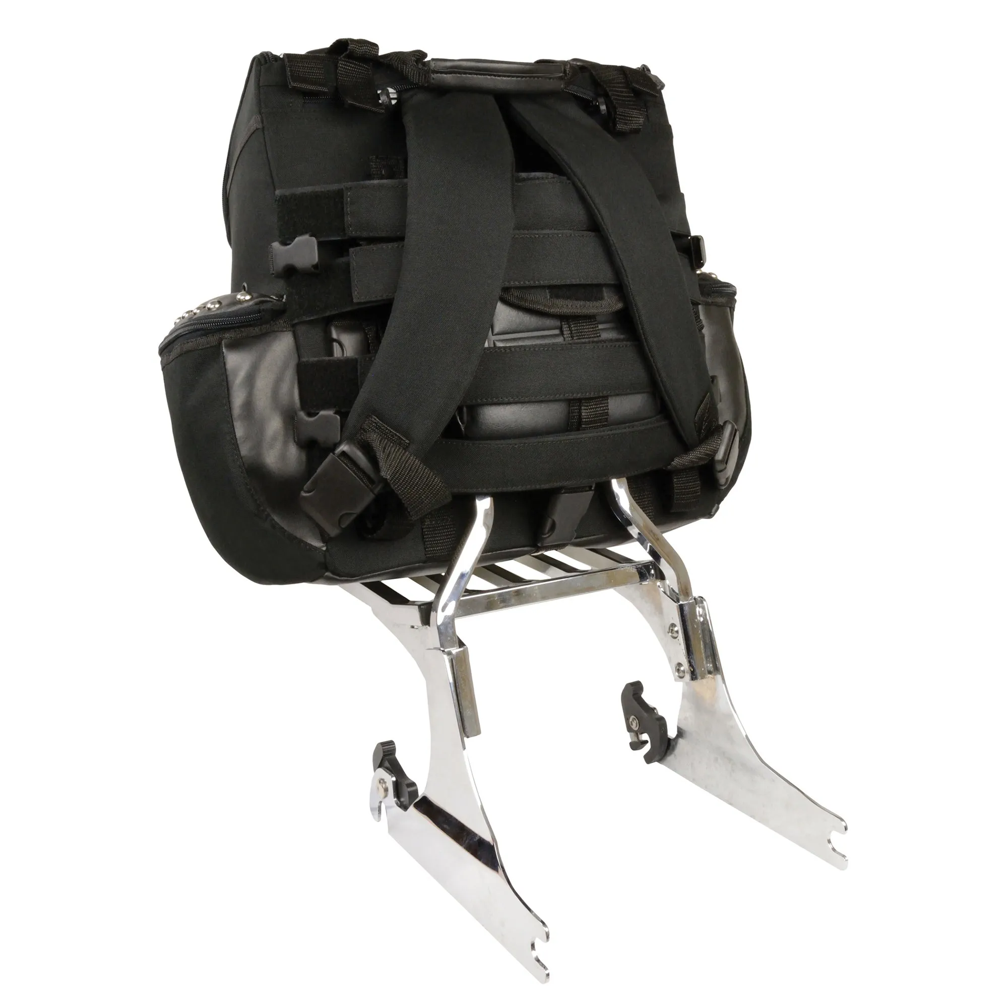 Medium Textile Two Piece Studded Touring Sissy Bar Bag (14X15X7)