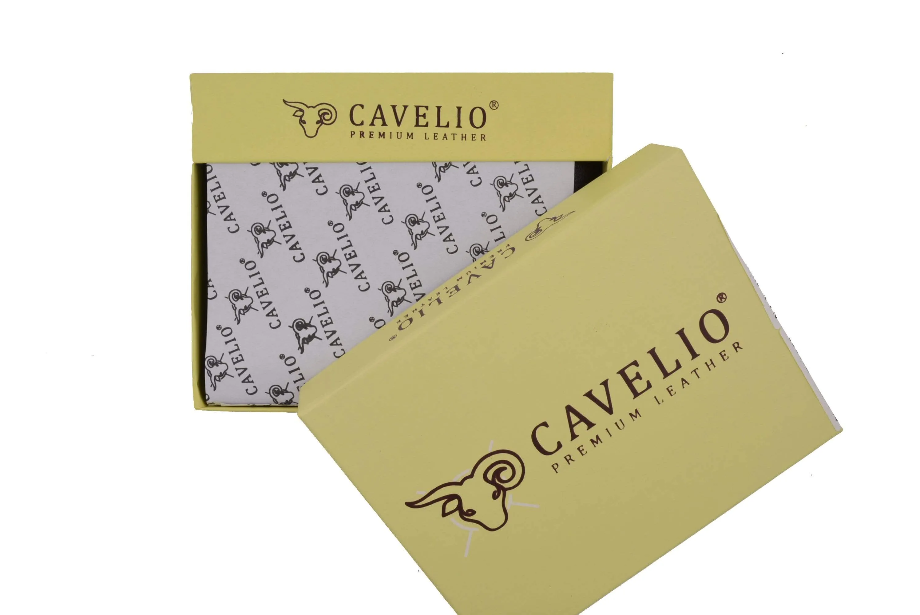 Mens High Quality Genuine Leather Card Holder Trifold Wallet with Outside ID Window by Cavelio 730055 (C)