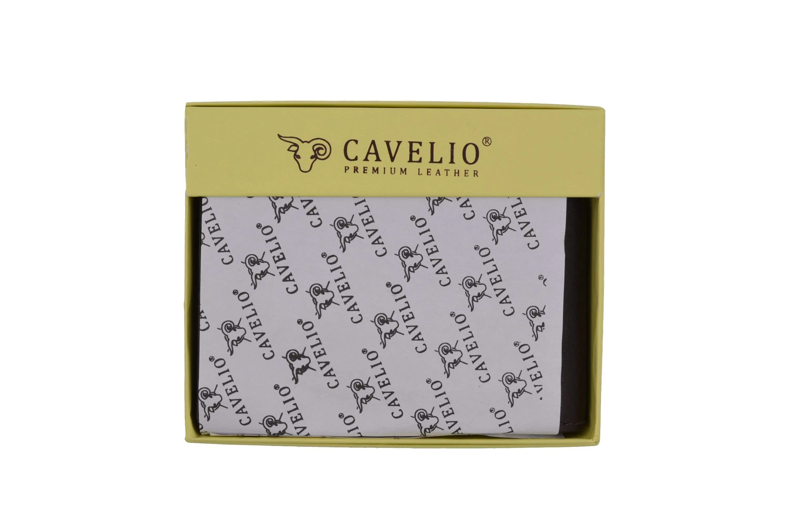 Mens High Quality Genuine Leather Card Holder Trifold Wallet with Outside ID Window by Cavelio 730055 (C)