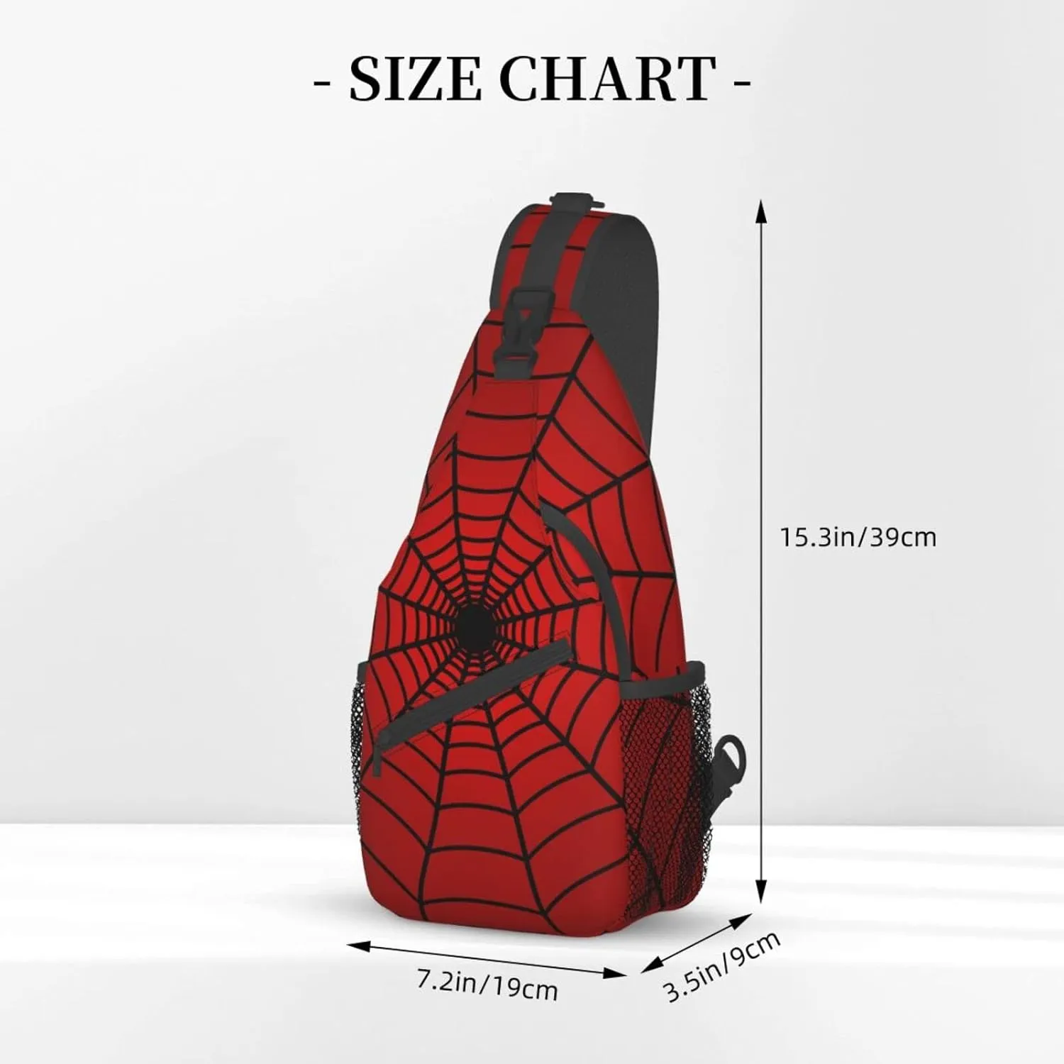 Men's Red Spider Web Crossbody Sling Backpack