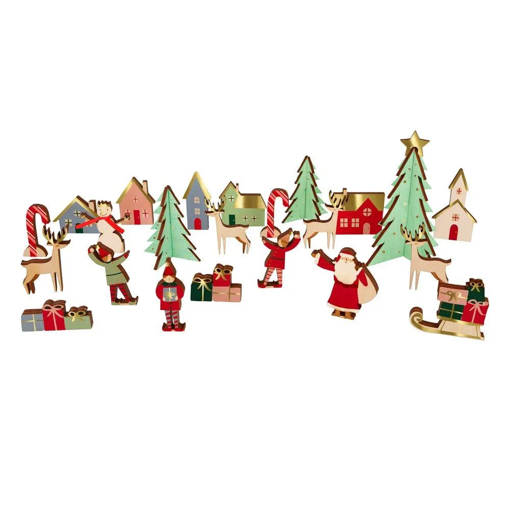 Meri Meri Festive Village Wooden Advent Calendar