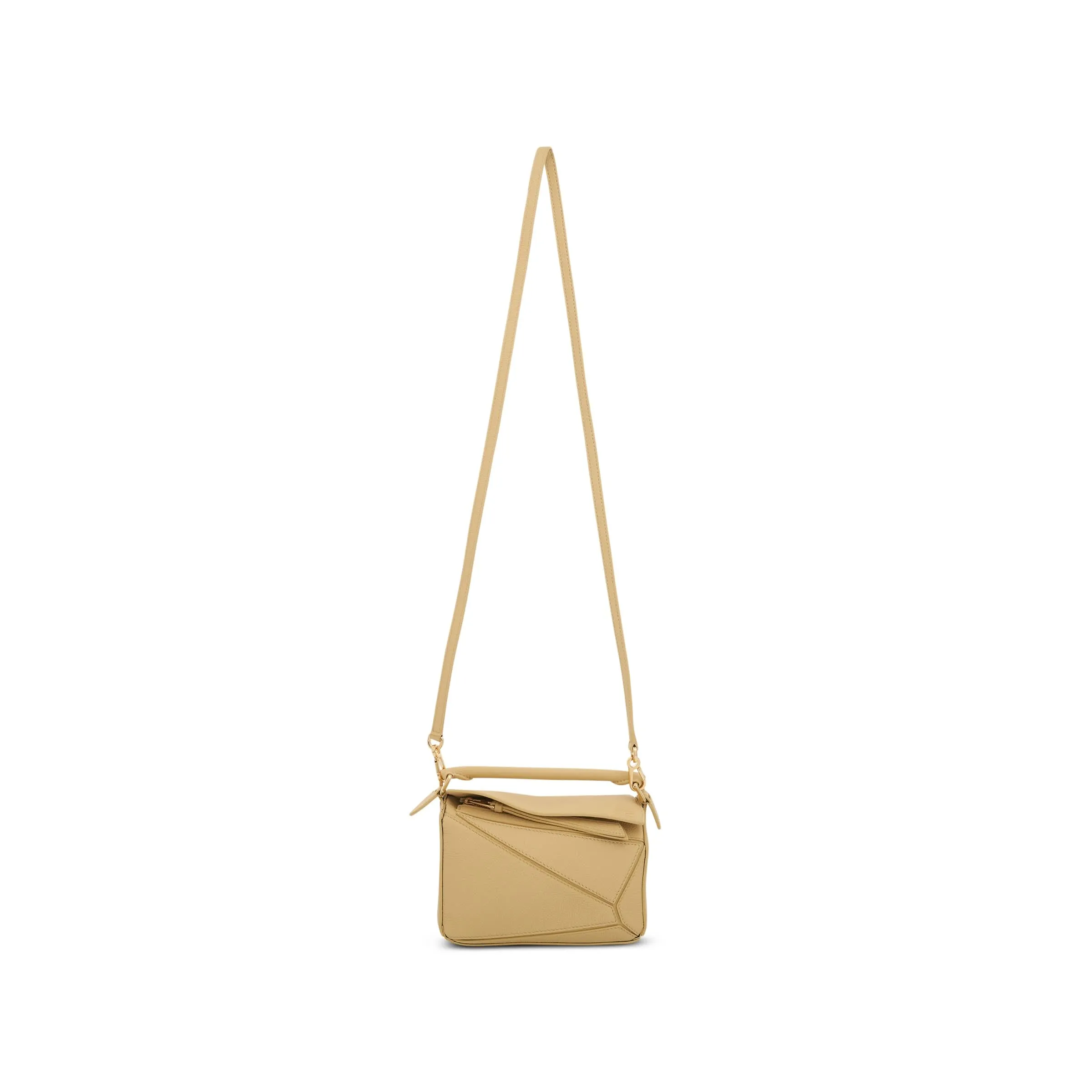 Mini Puzzle Bag in Soft Grained Calfskin in Dark Butter