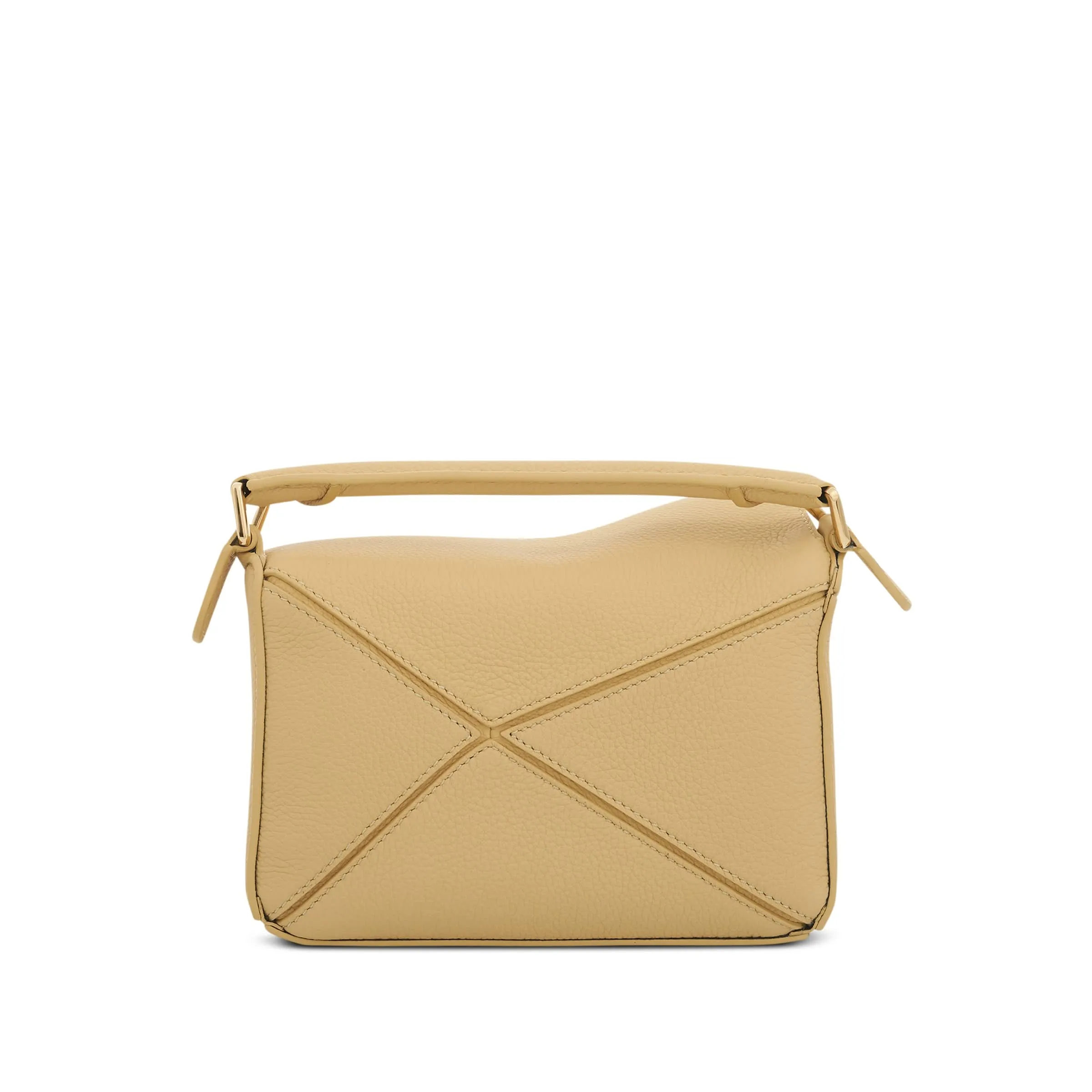 Mini Puzzle Bag in Soft Grained Calfskin in Dark Butter