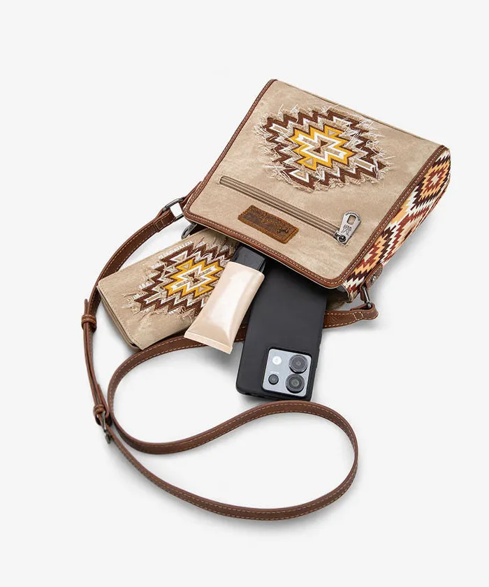 Montana West Aztec Denim Crossbody Bag