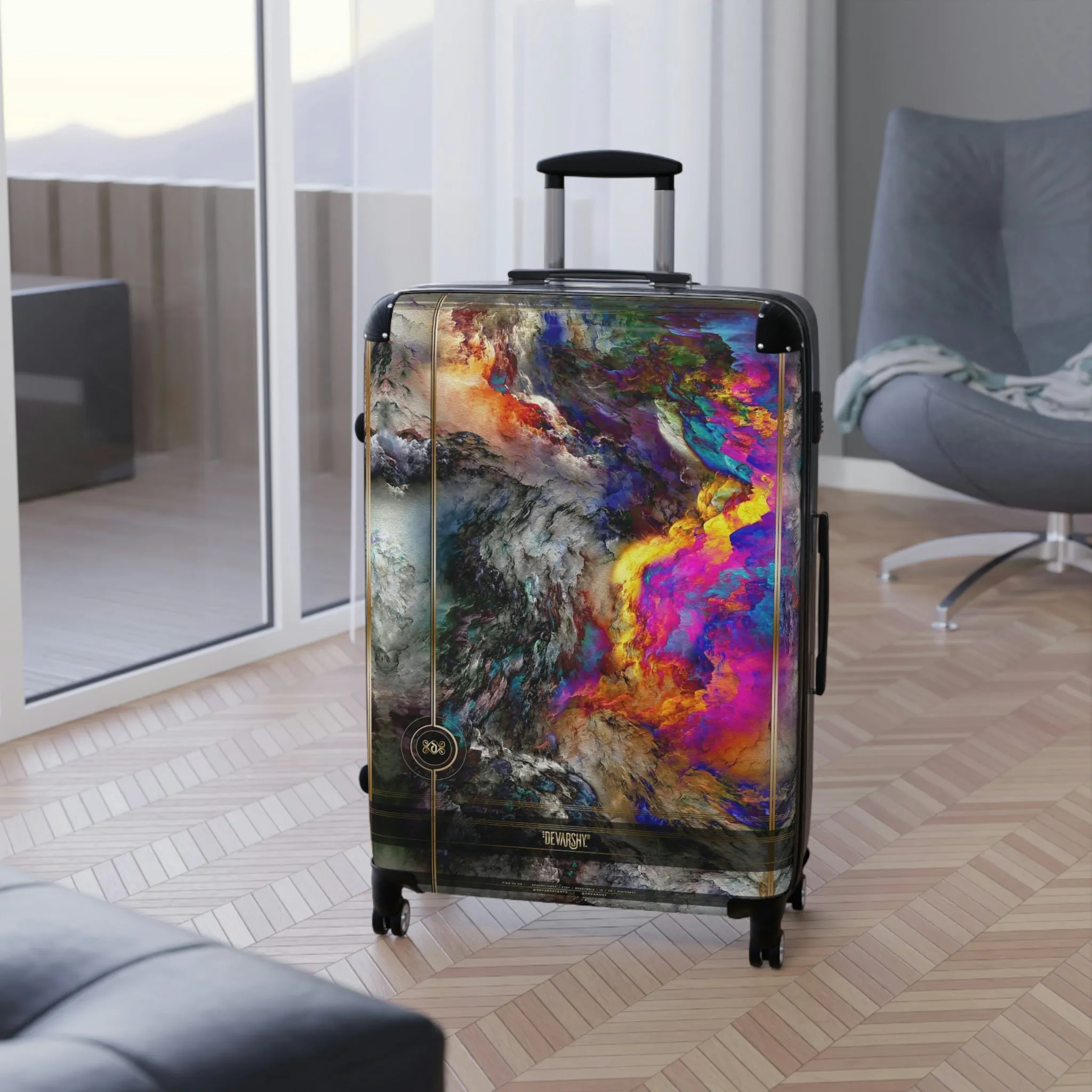 Mount Edna Suitcase 3 Sizes Carry-on Suitcase Stormy Grey Luggage Luxury Hard Shell Suitcase | D20110