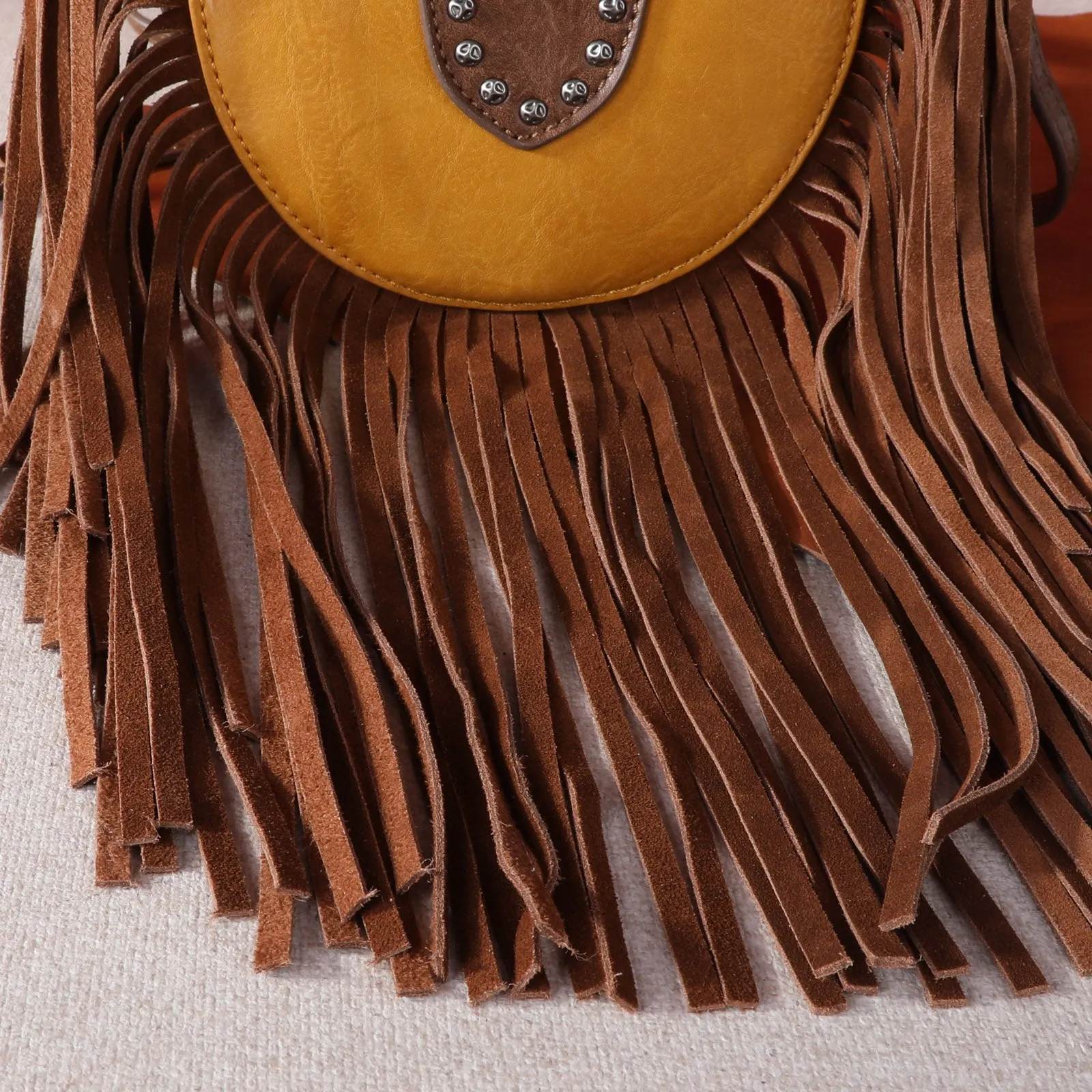 MW1243-8366 Montana West  Fringe Concho Crossbody