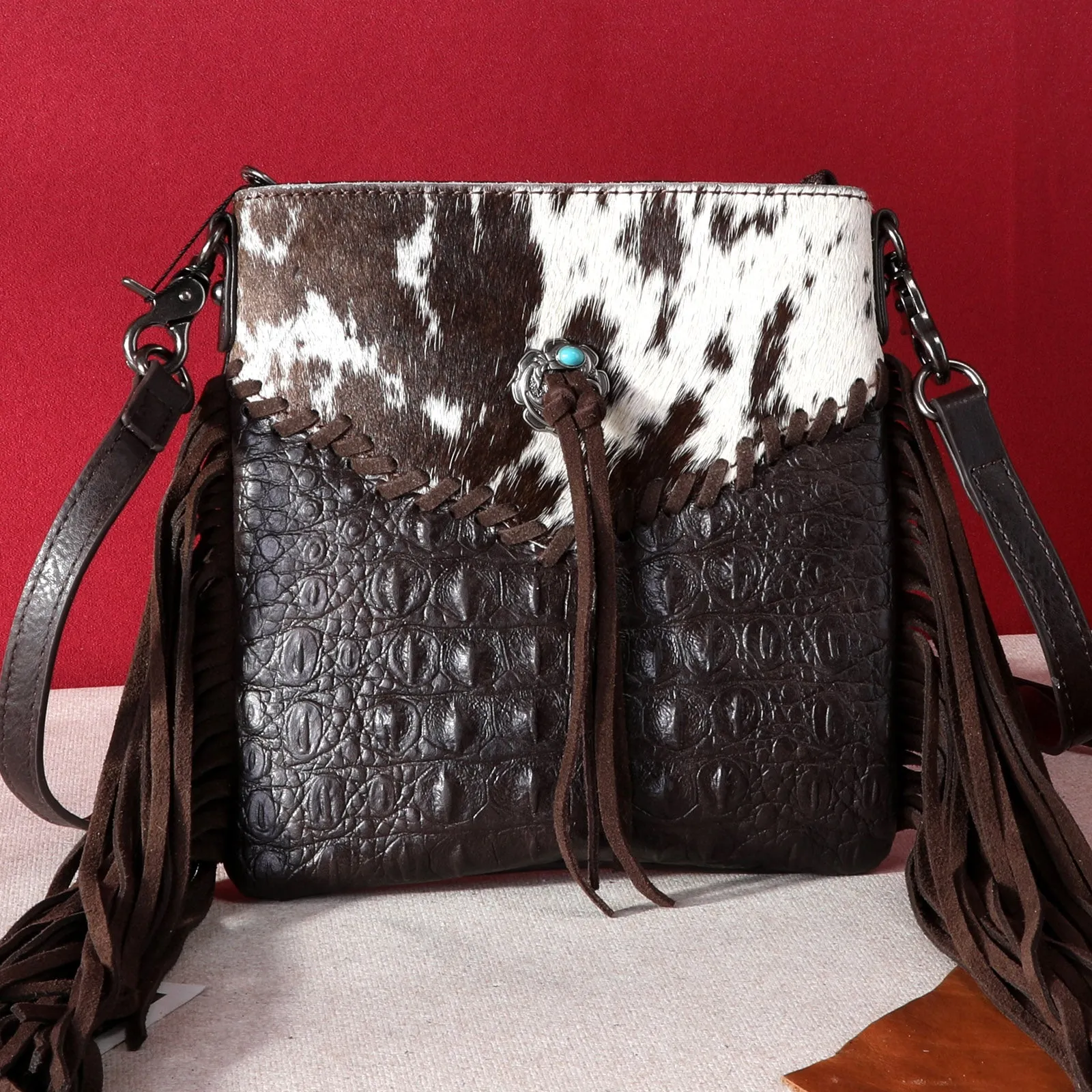 MW1268-8360   Montana West Hair-On Collection Crossbody